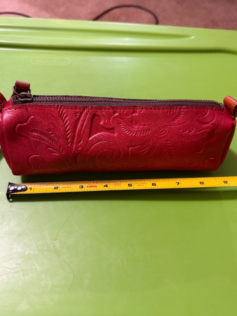 Genuine leather, tooled Accessories bag, - Picture 9 of 9